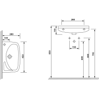 Ege Vitrifiye Keramické umývadlo 45x28cm, biela 91451