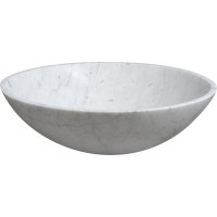 Sapho BLOK kamenné umývadlo na dosku Ø 42 cm, biela carrara mat 2401-42