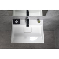 Sapho AMUR umývadlo, liaty mramor, 60x45cm, kryt výpuste, biela 55030