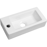 Sapho ZOE keramické umývadlo 37x18 cm, otvor pre batériu vľavo, biela AR496