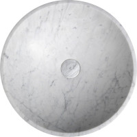 Sapho BLOK kamenné umývadlo na dosku Ø 42 cm, biela carrara mat 2401-42