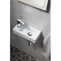 Sapho ZOE keramické umývadlo 37x18 cm, otvor pre batériu vľavo, biela AR496