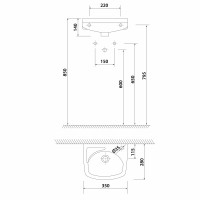 Ege Vitrifiye Keramické umývadlo 35x28cm, biela 91351