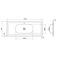 Sapho TREOS umývadlo 111, 6x51, 3 cm, rockstone, biela mat TS112-0101