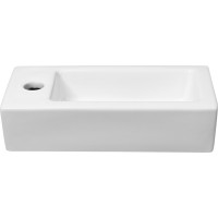 Sapho ZOE keramické umývadlo 37x18 cm, otvor pre batériu vľavo, biela AR496