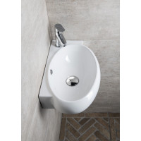 Sapho RIBERA keramické umývadlo rohové 43x28, 5 cm, otvor pre batériu vpravo, biela AR497