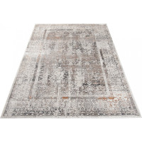 Kusový koberec FEYRUZ Frame - tmavo šedý/krémový