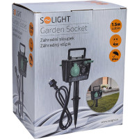 Solight záhradný stĺpik IP44, 4 zásuvky, gumový kábel 1,5m