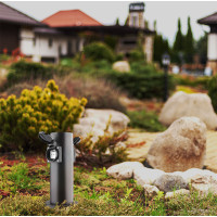 Solight záhradný stĺpik IP44, nerez oceľ, 2 zásuvky, valec, čierny