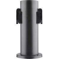 Solight záhradný stĺpik IP44, nerez oceľ, 2 zásuvky, valec, čierny