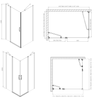 Gelco One štvorcový sprchovací kút 1100x1100mm L/P variant, rohový vstup GO4811GO4811