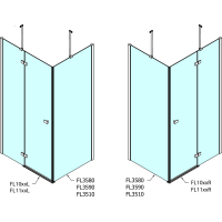 Polysan FORTIS LINE štvorcový sprchovací kút 800x800 mm, L variant FL1080LFL3580