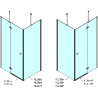 Polysan FORTIS LINE štvorcový sprchovací kút 1000x1000 mm, R variant FL1010RFL3510