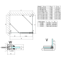 Polysan FORTIS LINE obdĺžnikový sprchovací kút 800x1000 mm, L varianta FL1080LFL3510