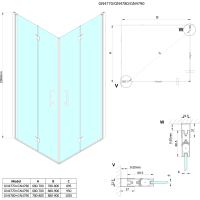 Gelco LORO obdĺžnikový sprchovací kút 900x800mm, rohový vstup GN4790-03