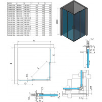 Polysan THRON LINE ROUND obdĺžnikový sprchovací kút 1100x900mm, okrúhle pojazdy, rohový vstup TL2190-5005