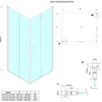 Gelco LORO obdĺžnikový sprchovací kút 800x700mm, rohový vstup GN4780-02