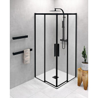 Polysan ALTIS LINE BLACK štvorcový sprchovací kút 1000x1000 mm, rohový vstup, číre sklo AL1512BAL1512B