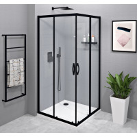 Gelco SIGMA SIMPLY BLACK štvorcový sprchovací kút 800x800 mm, rohový vstup, číre sklo GS2180BGS2180B