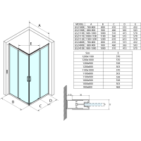 Gelco SIGMA SIMPLY BLACK štvorcový sprchovací kút 800x800 mm, rohový vstup, číre sklo GS2180BGS2180B
