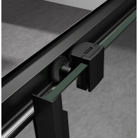 Gelco SIGMA SIMPLY BLACK štvorcový sprchovací kút 800x800 mm, rohový vstup, Brick sklo GS2480B-01