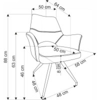 Jedálenská otočná stolička KAIA - béžová