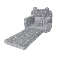 Detské rozkladacie plyšové kresielko POLAR - hviezdičky