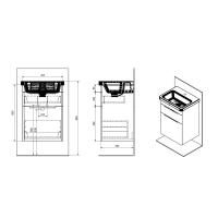 Sapho ELLA umývadlová skrinka 46, 5x65x38, 5cm, 2x zásuvka, biela EL052-3030