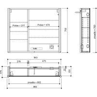 Sapho ALIX galerka s LED osvetlením 86x70x17,5cm, biela AX186-0030