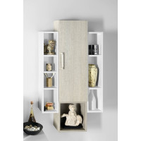 Sapho ESPACE otvorená policová skrinka 20x94x22cm, dub strieborný ESC130-1111