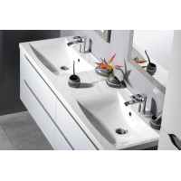 Sapho WAVE dvojumývadlová skrinka 149, 7x50x47, 8cm, biela/dub strieborný WA150-3011