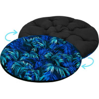 Obojstranný vodeodolný sedací vankúš do závesného kresla 130 cm - Blue Passion / čierny