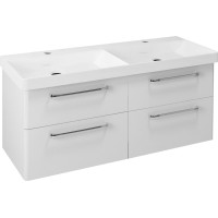 Sapho THEIA dvojumývadlová skrinka 116x50x44, 2cm, 4xzásuvka, biela TH120-3030