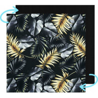 Obojstranný vodeodolný sedací vankúš do závesného kresla 130 cm - Golden Palms/čierny