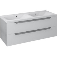 Sapho WAVE dvojumývadlová skrinka 119, 7x50x47, 8cm, biela/dub strieborný WA120-3011