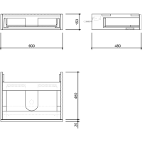 Sapho AVICE umývadlová zásuvka 60x15x48cm, biela AV605-3030