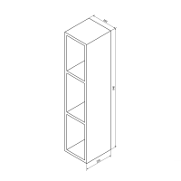 Sapho ESPACE otvorená policová skrinka 20x94x22cm, dub strieborný ESC130-1111