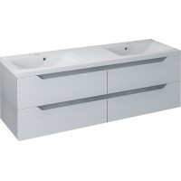 Sapho WAVE dvojumývadlová skrinka 149, 7x50x47, 8cm, biela/dub strieborný WA150-3011