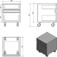 Sapho AVICE skrinka na kolieskach, 2x zásuvka 45x57x48, 5cm, biela AV063-3030