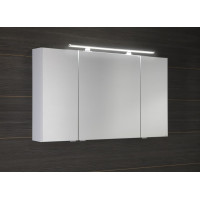 Sapho RIWA galerka s LED osvetlením, 3x dvierka, 121x70x17cm, biela lesk RIW120-0030