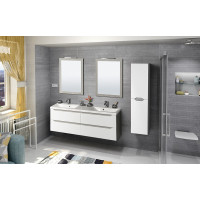 Sapho WAVE dvojumývadlová skrinka 149, 7x50x47, 8cm, biela/dub strieborný WA150-3011