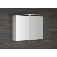 Sapho RIWA galerka s LED osvetlením, 81x70x17cm, biela lesk RIW080-0030