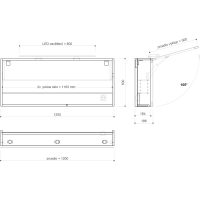 Sapho CLOE galerka s LED osvetlením 120x50x18cm, biela CE120-0030