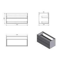 Sapho TREOS skrinka zásuvková 110x53x50,5cm, dub Polar TS115-1010