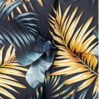 Obojstranný vodeodolný sedací vankúš do závesného kresla 130 cm - Golden Palms/čierny