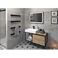 Sapho SKARA umývadlová skrinka 100x49, 5x46, 5cm, čierna mat/dub Alabama CG004-2222