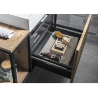 Sapho SKARA umývadlová skrinka 80x49, 5x46, 5cm, čierna mat/dub Alabama CG003-2222