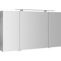 Sapho RIWA galerka s LED osvetlením, 3x dvierka, 121x70x17cm, dub strieborný RIW120-0011