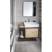 Sapho SKARA umývadlová skrinka 80x49, 5x46, 5cm, čierna mat/dub Alabama CG003-2222