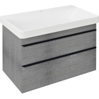 Sapho SITIA umývadlová skrinka 75, 6x50x44, 2cm, 2xzásuvka, dub strieborný SI080-1111